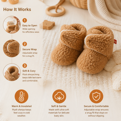 Warm & Cozy Sherpa Baby Booties for Winter