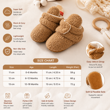 Warm & Cozy Sherpa Baby Booties for Winter