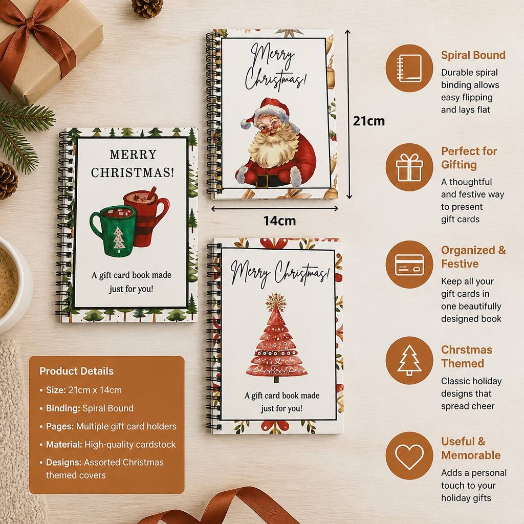 DIY Christmas Gift Card Book – Spiral-Bound Holiday Gift Organizer