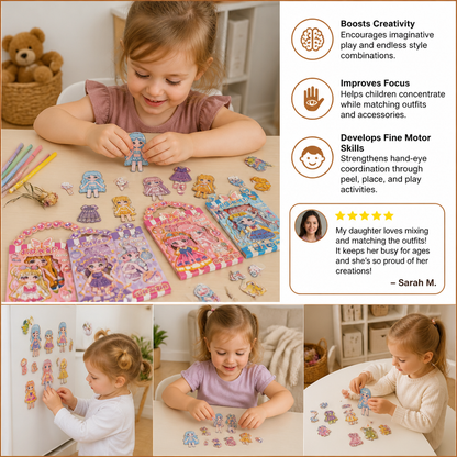 Princess Magnetic Dress-Up Set with 3D Stickers