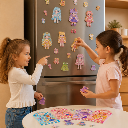 Princess Magnetic Dress-Up Set with 3D Stickers