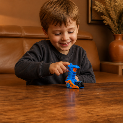 One-Click Monster Truck Launcher with Helmet & Handle Design