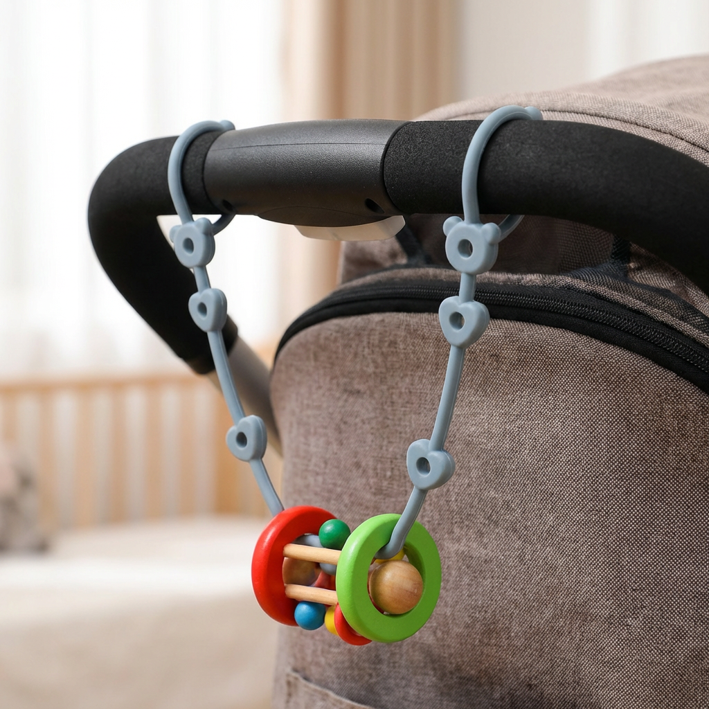 Silicone Baby Clip with Anti-Loss Protection – for Pacifiers & Toys (5 Pieces)