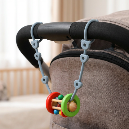 Silicone Baby Clip with Anti-Loss Protection – for Pacifiers & Toys (5 Pieces)