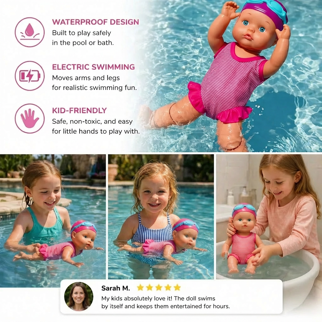 Swimming Baby Doll – Waterproof Electric Pool Toy for Kids
