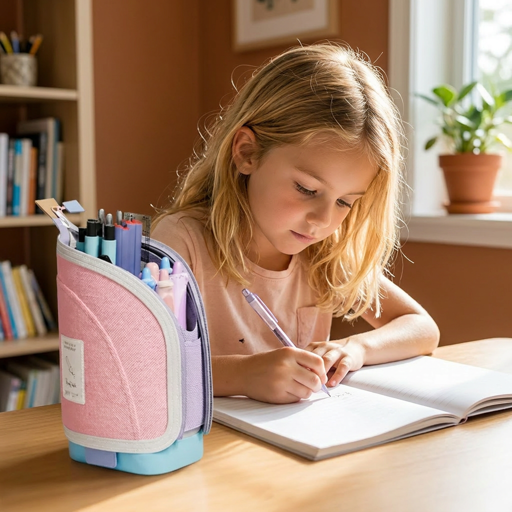 2-in-1 Pop-Up Pencil Case with Pen Holder – Space-Saving Desk Organizer