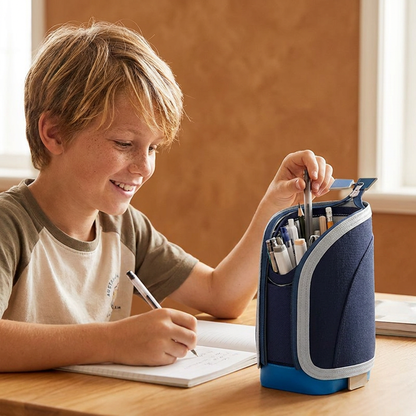 2-in-1 Pop-Up Pencil Case with Pen Holder – Space-Saving Desk Organizer