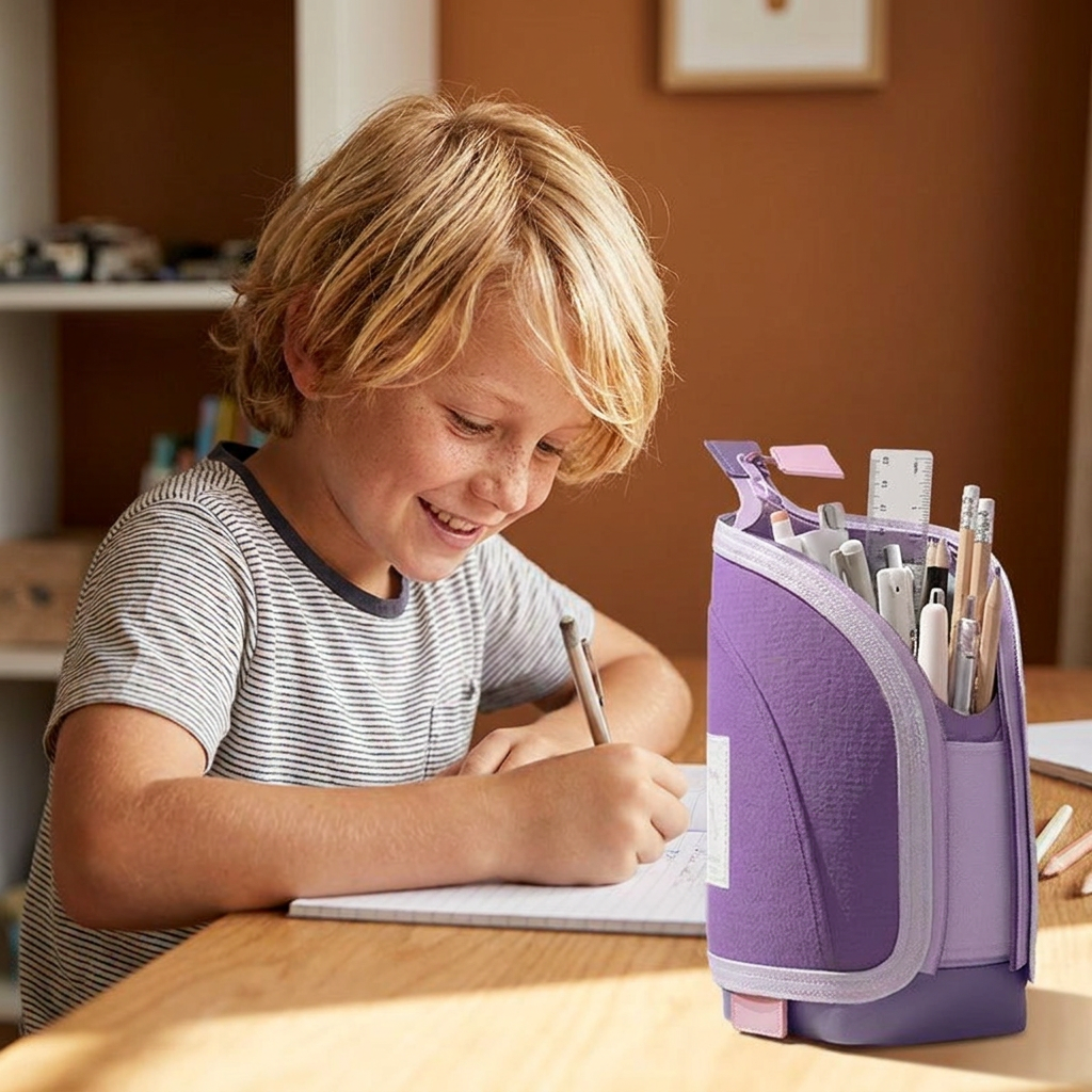 2-in-1 Pop-Up Pencil Case with Pen Holder – Space-Saving Desk Organizer