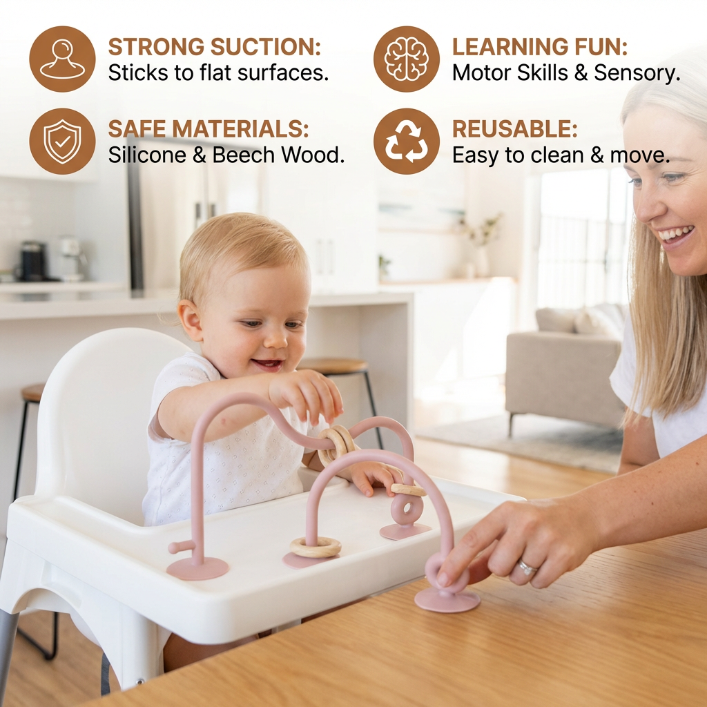 Silicone Baby Activity Toy – Suction Cup Learning Toy for Table & High Chair