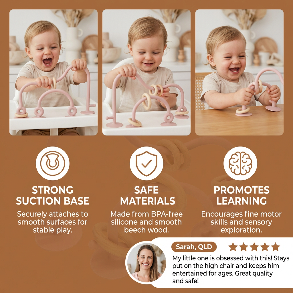 Silicone Baby Activity Toy – Suction Cup Learning Toy for Table & High Chair