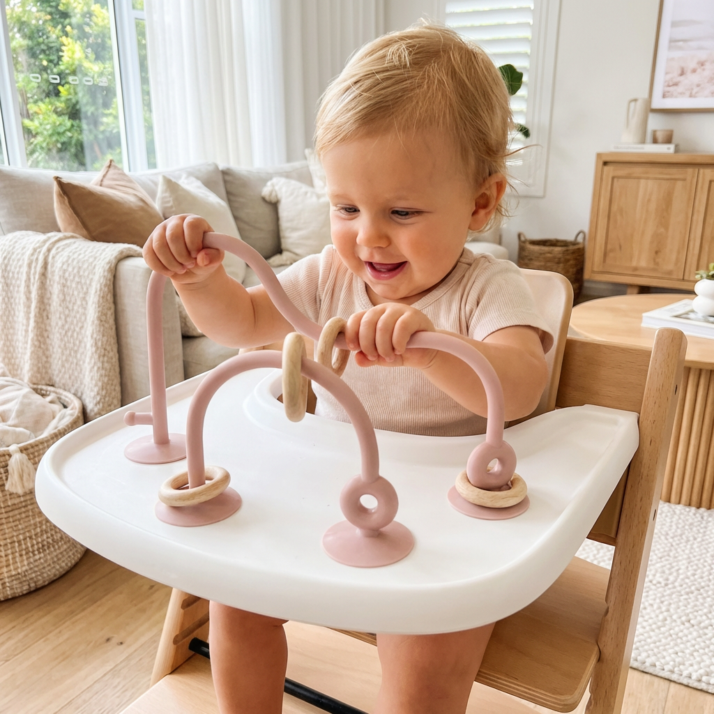 Silicone Baby Activity Toy – Suction Cup Learning Toy for Table & High Chair