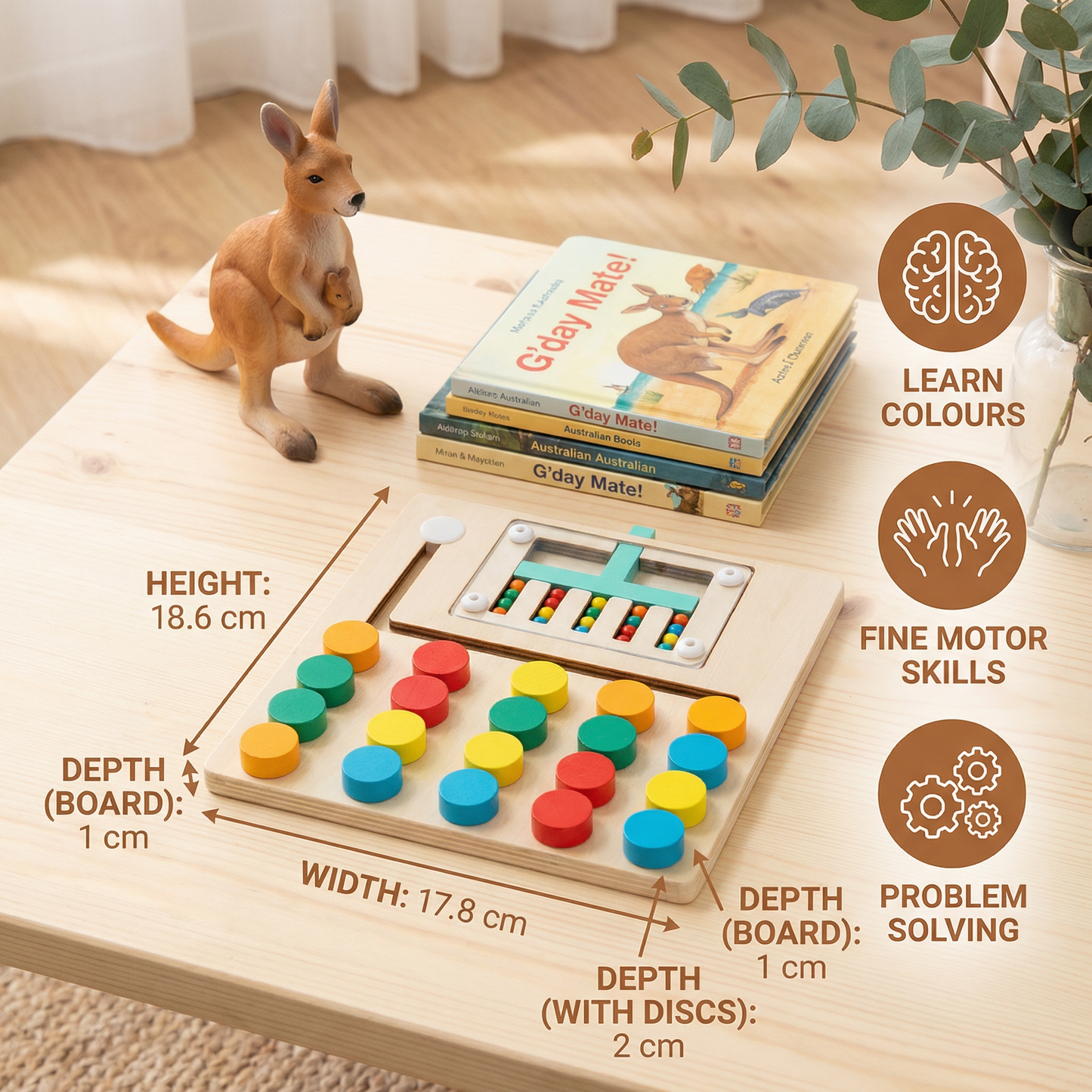 Wooden Four-Colour Logic Sorting Game – Montessori Learning & Thinking Toy for Kids