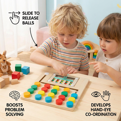 Wooden Four-Colour Logic Sorting Game – Montessori Learning & Thinking Toy for Kids
