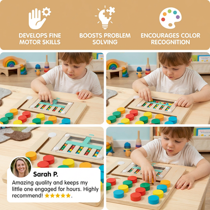 Wooden Four-Colour Logic Sorting Game – Montessori Learning & Thinking Toy for Kids
