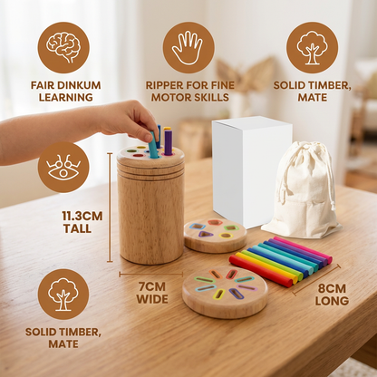 Montessori Wooden Colour & Shape Sorting Toy – Fine Motor Skills Learning Puzzle