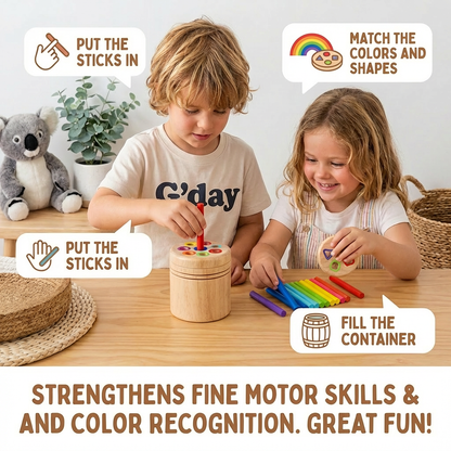 Montessori Wooden Colour & Shape Sorting Toy – Fine Motor Skills Learning Puzzle