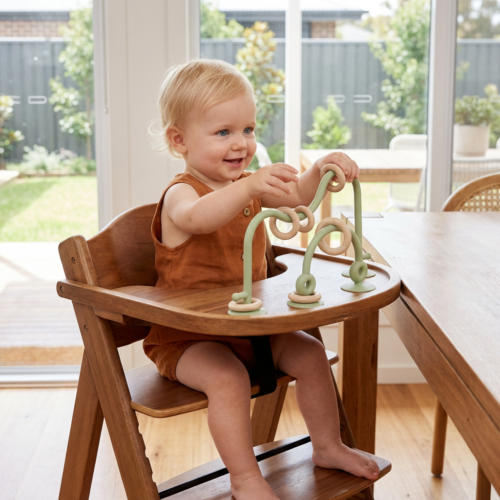 Silicone Baby Activity Toy – Suction Cup Learning Toy for Table & High Chair