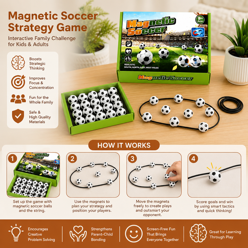 Magnetic Soccer Strategy Game – Interactive Family Challenge for Kids & Adults