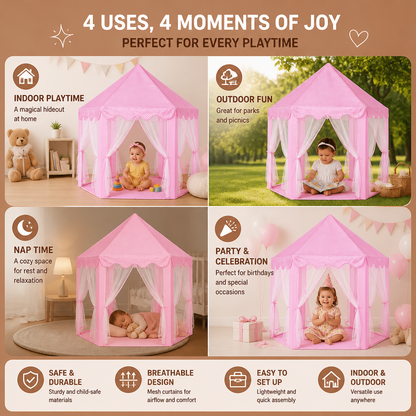 Princess Castle Play Tent for Indoor & Outdoor Fun