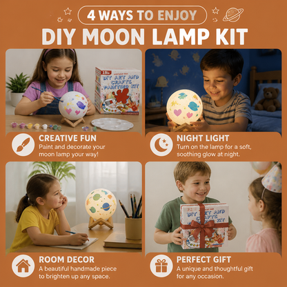 DIY Paint Your Own Moon Lamp Kit for Kids – Creative Space Night Light