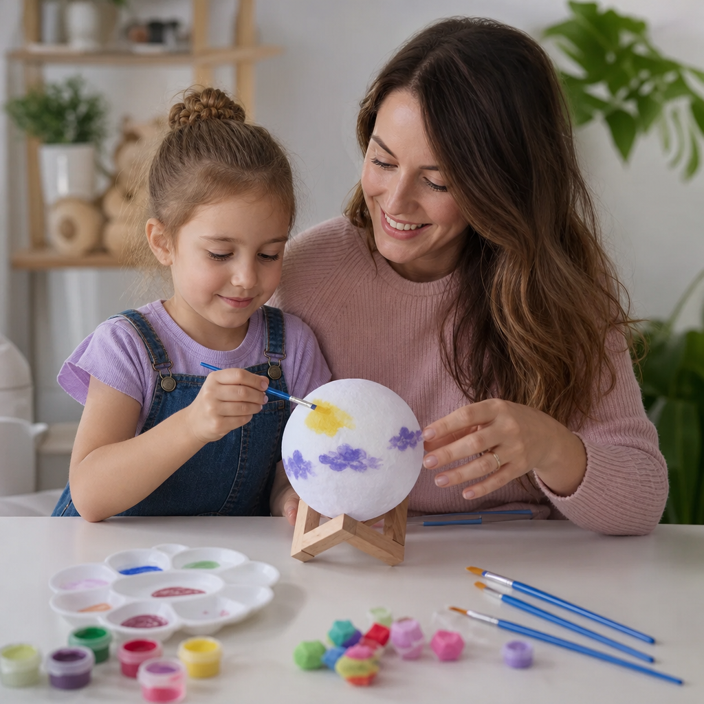 DIY Paint Your Own Moon Lamp Kit for Kids – Creative Space Night Light