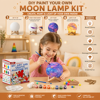 DIY Paint Your Own Moon Lamp Kit for Kids – Creative Space Night Light