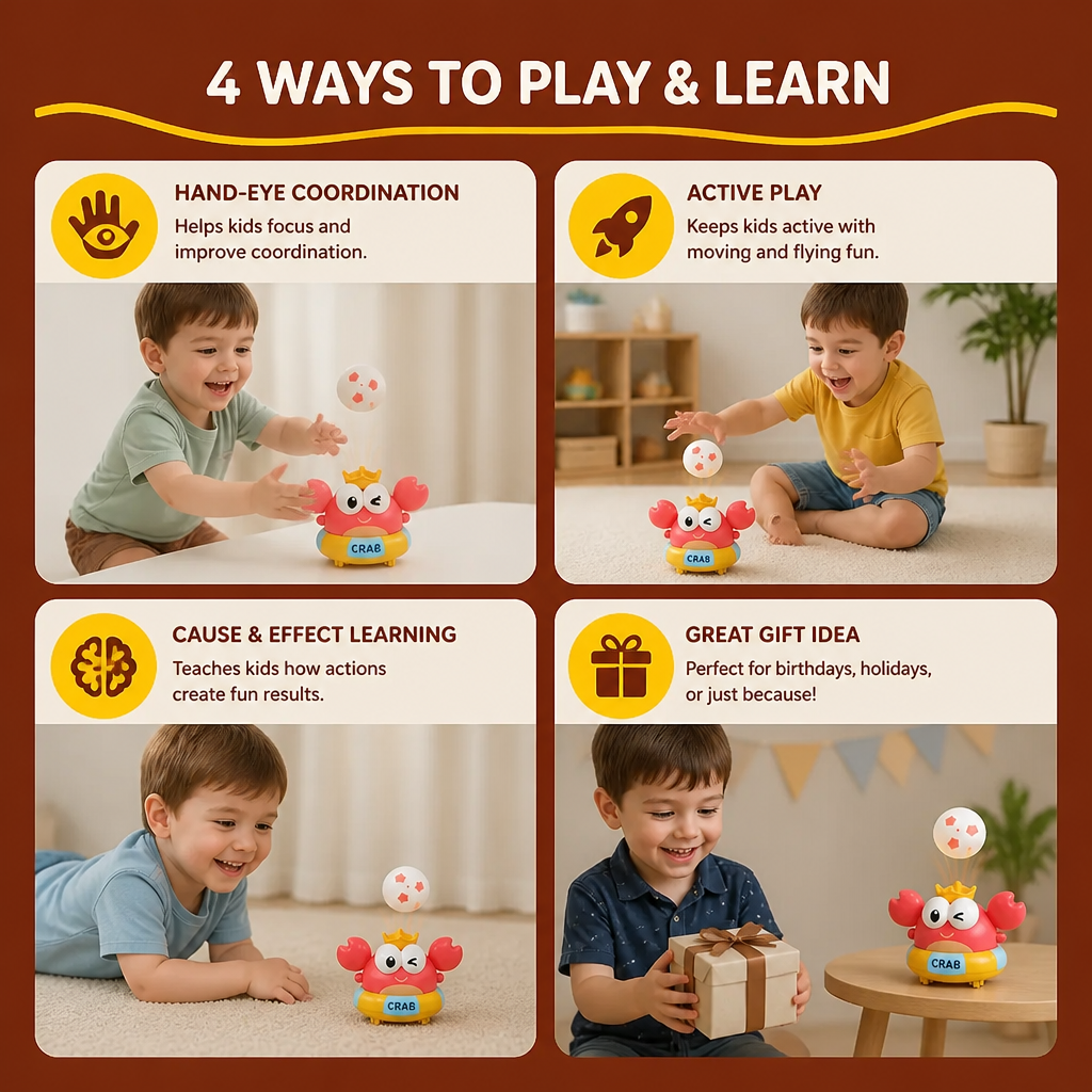 Kids’ Electric Crab Floating Ball Toy