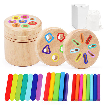 Montessori Wooden Colour & Shape Sorting Toy – Fine Motor Skills Learning Puzzle