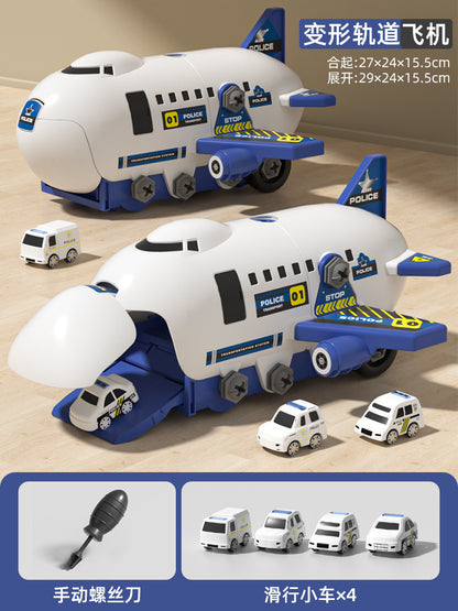 DIY Airplane Transport Truck Playset with Construction Vehicles