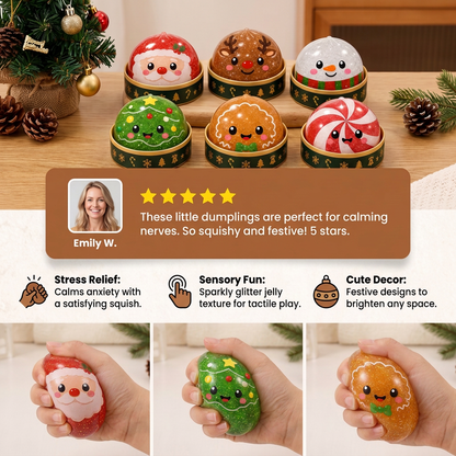 Christmas Dumpling Squishy Stress Relief Toy Set