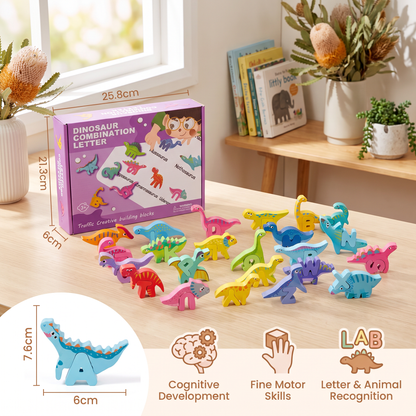 52-teiliges Montessori-3D-Alphabet-Bausteinset