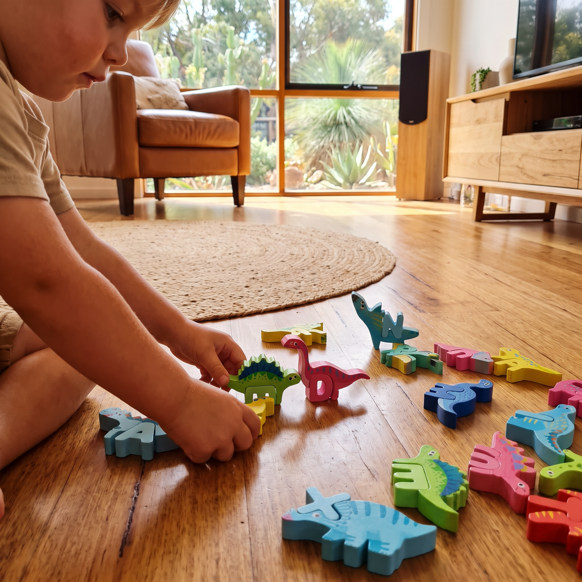 52-teiliges Montessori-3D-Alphabet-Bausteinset