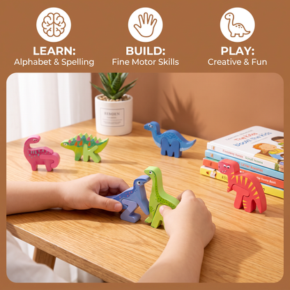 52-teiliges Montessori-3D-Alphabet-Bausteinset