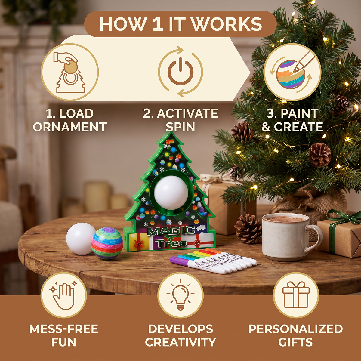 DIY Christmas Spinning Ornament Painting Kit
