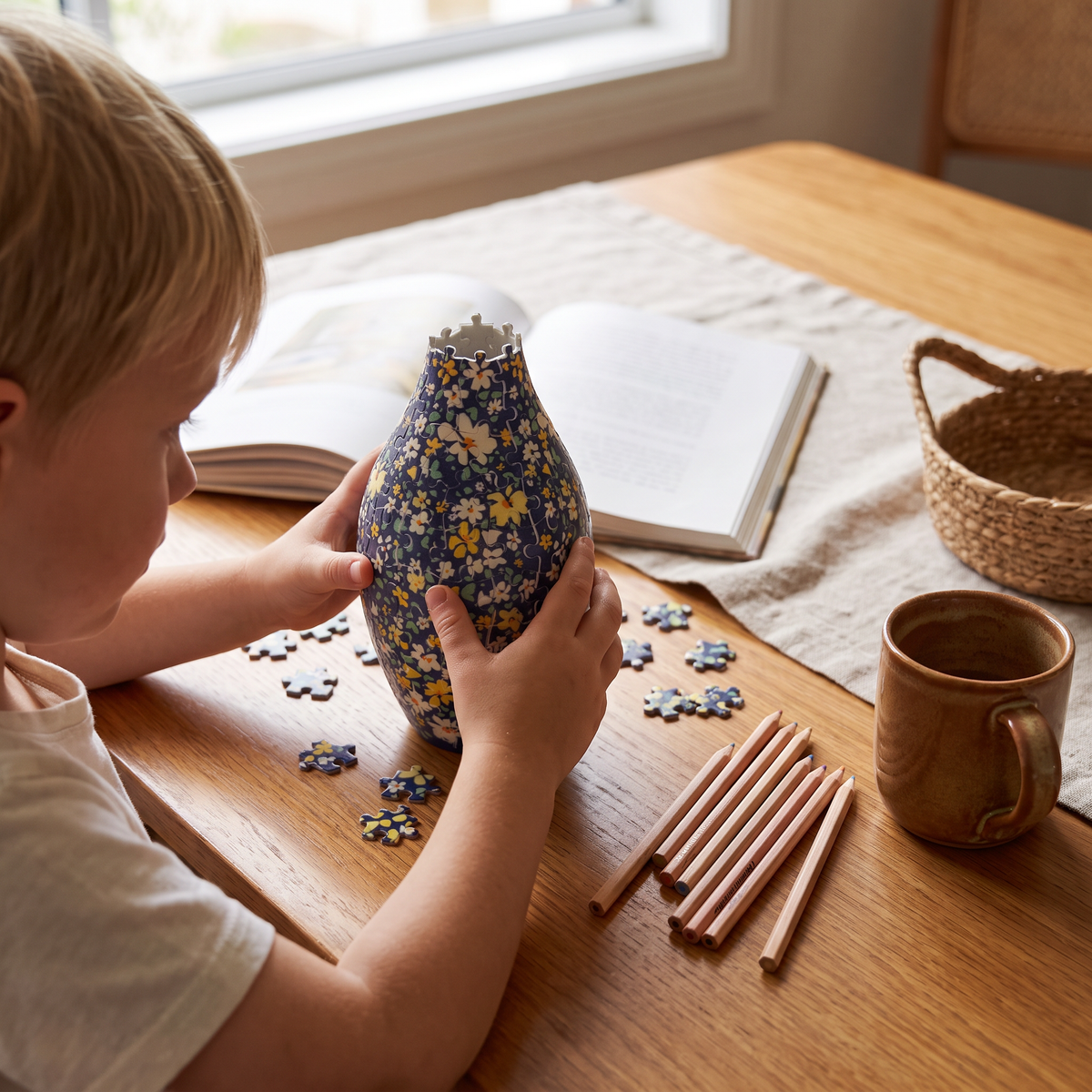 DIY 3D Jigsaw Puzzle Flower Vase