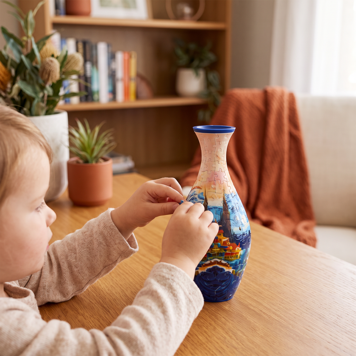 DIY 3D Jigsaw Puzzle Flower Vase