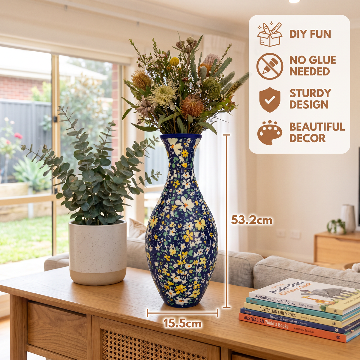 DIY 3D Jigsaw Puzzle Flower Vase