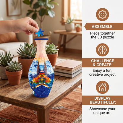 DIY 3D Jigsaw Puzzle Flower Vase