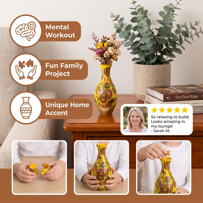 DIY 3D Jigsaw Puzzle Flower Vase