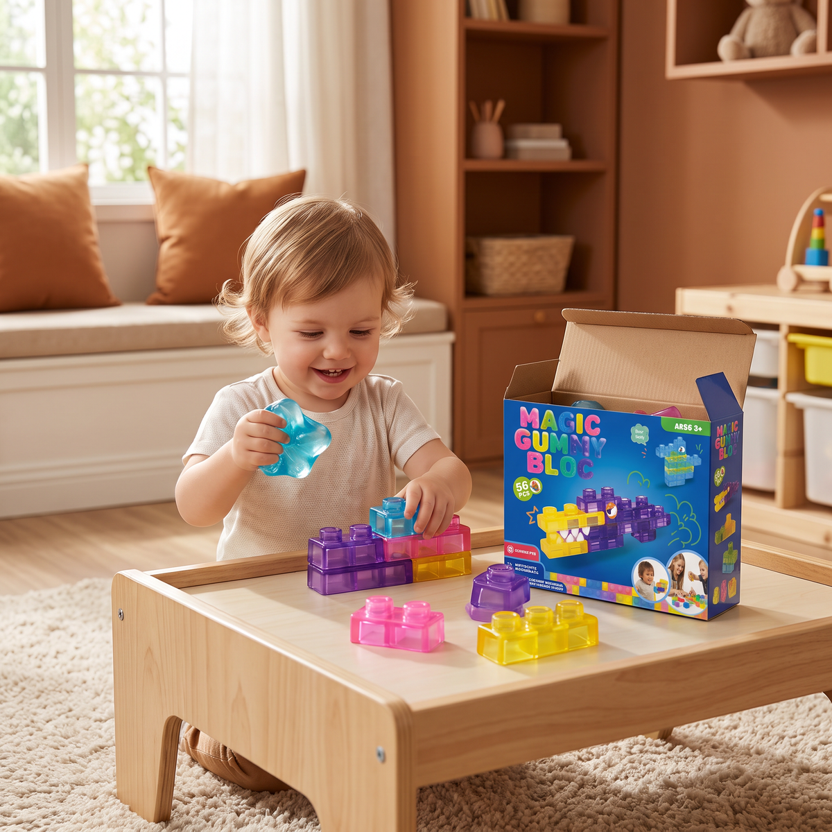 Safe & Soft Squishy Jelly Building Blocks for Kids