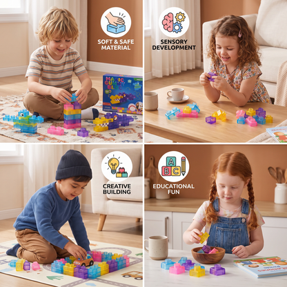Safe & Soft Squishy Jelly Building Blocks for Kids