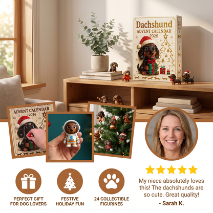 24-Day Dachshund Advent Calendar with Surprise Figurines