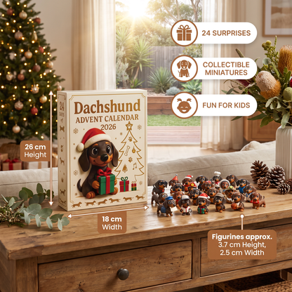 24-Day Dachshund Advent Calendar with Surprise Figurines