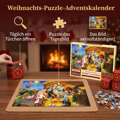 Christmas Jigsaw Puzzle Advent Calendar – 1008-Piece 24-Day Countdown Puzzle Set