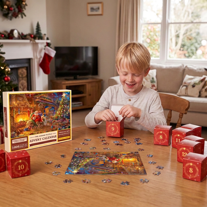 Christmas Jigsaw Puzzle Advent Calendar – 1008-Piece 24-Day Countdown Puzzle Set
