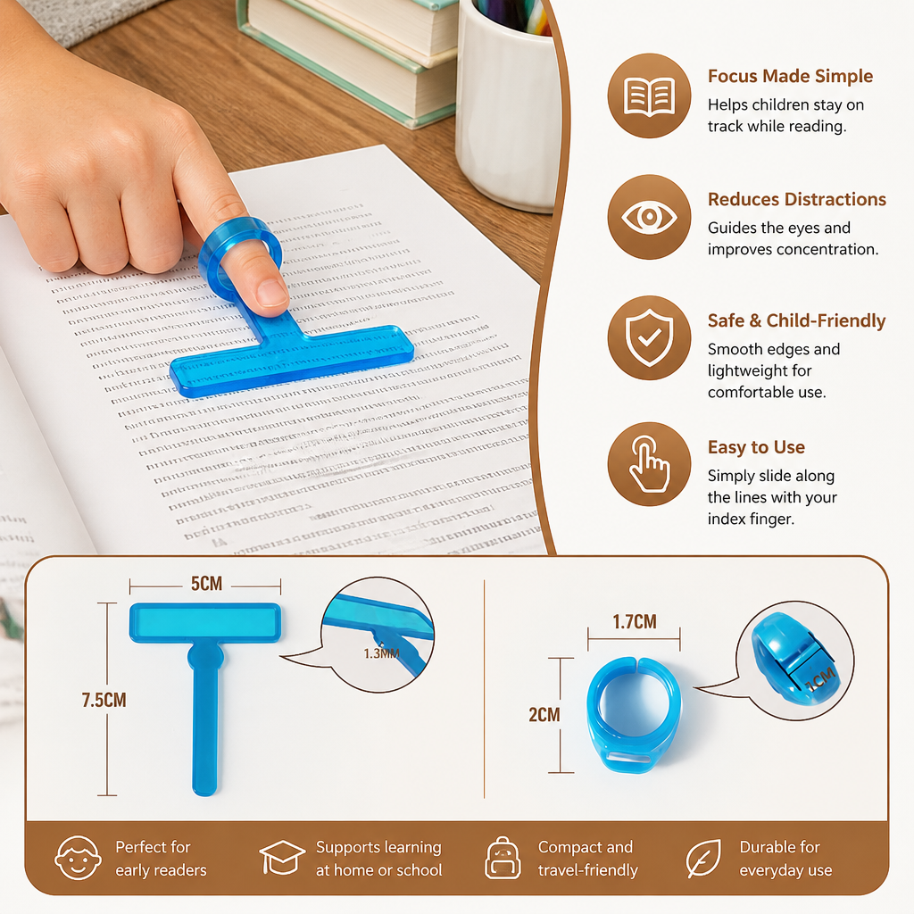 Kids’ Finger Reading Tracker – Translucent Reading Guide