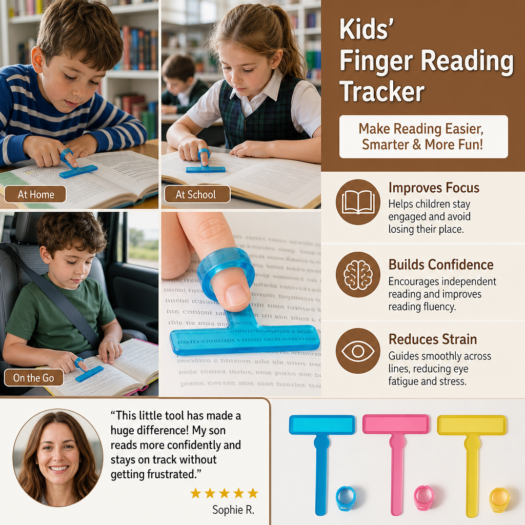 Kids’ Finger Reading Tracker – Translucent Reading Guide