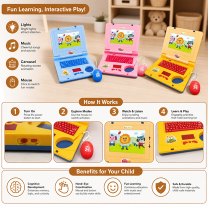 Kids’ Interactive Laptop with Lights, Music & Scrolling Screen