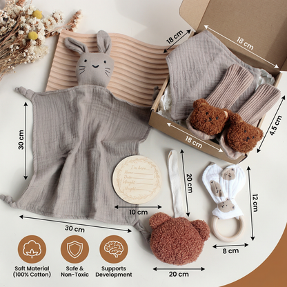 6-Piece Newborn Gift Box Set – Baby Essentials Starter Kit