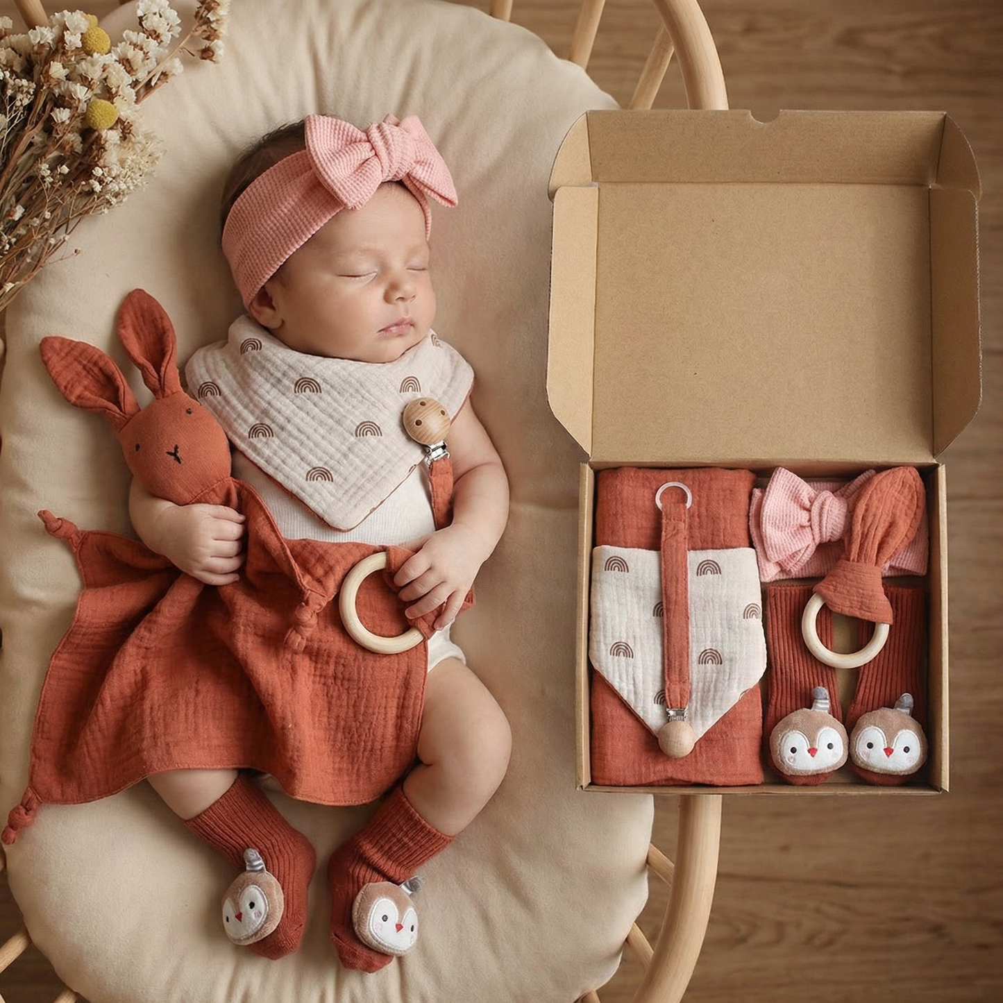 6-Piece Newborn Gift Box Set – Baby Essentials Starter Kit